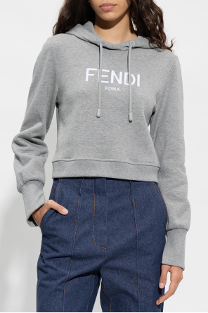 SchaferandweinerShops Netherlands Logo hoodie Fendi FENDI Zucca Print 100 Wool Knit Scarf Brown Gray White